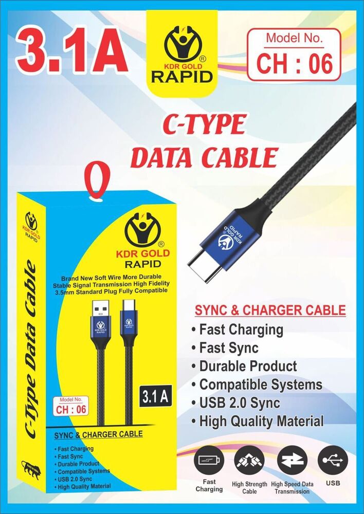 Rapid 3.1AMP टाइप-C केबल