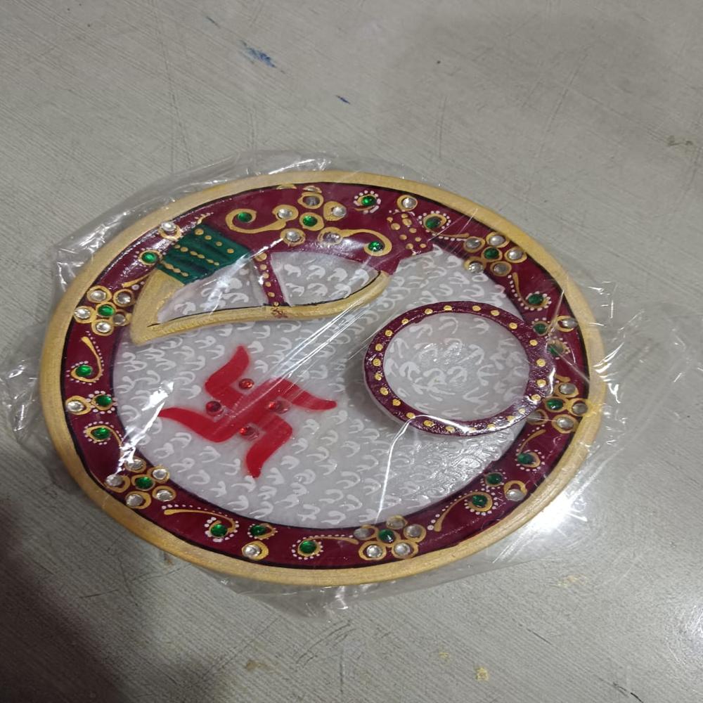 Marble Pooja Plate - Features: Eco-friendly