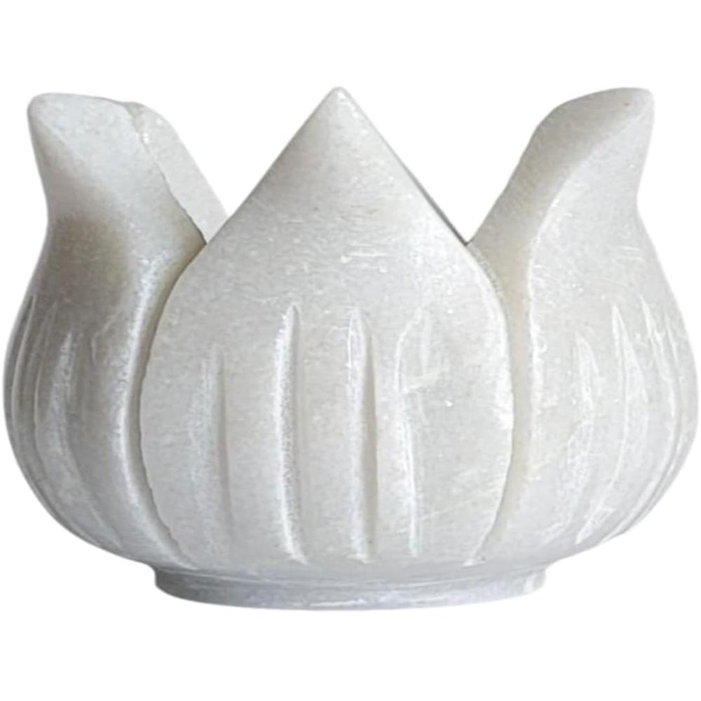 Marble Candel Light Holder - Color: White