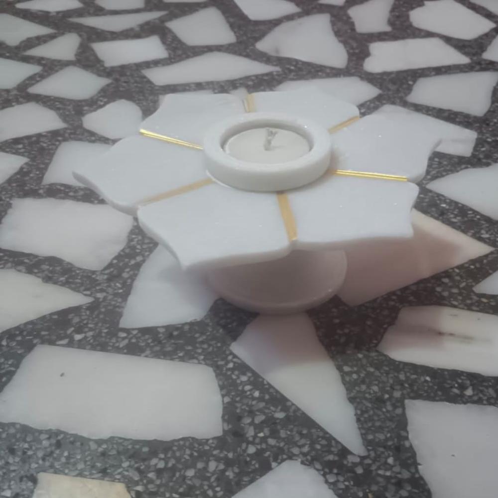 marble plate and candel light holder