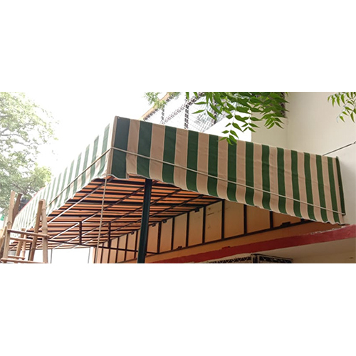 Pvc Fabric Fixed Awning - Color: Red & White
