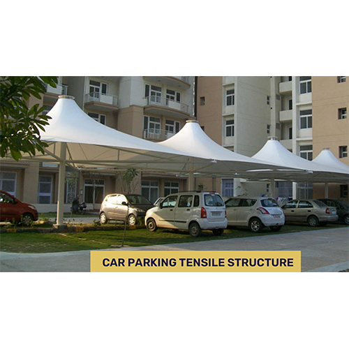 Outdoor Car Parking Tensile Structure - Color: White