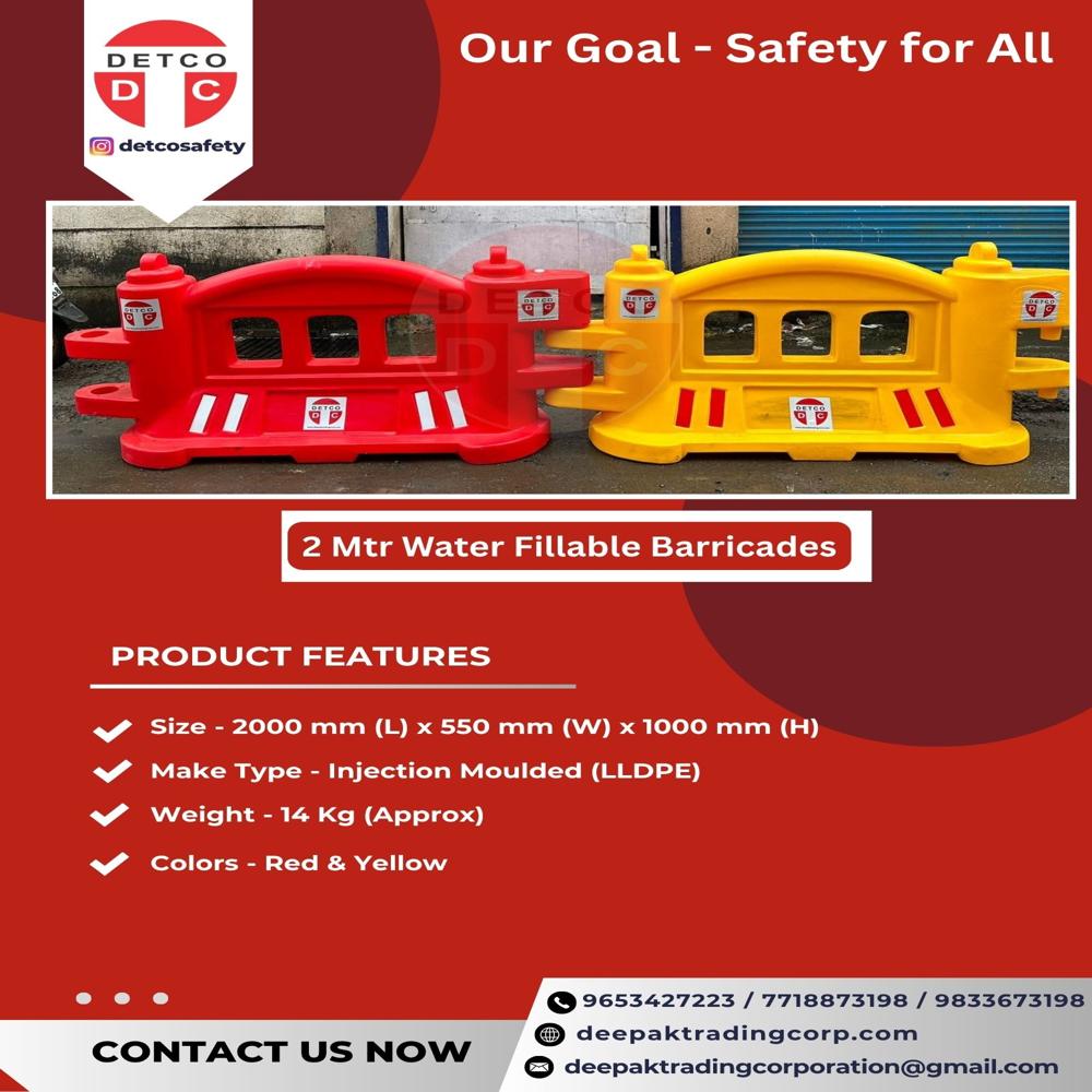 2 Mtr Water Fillable Barricades