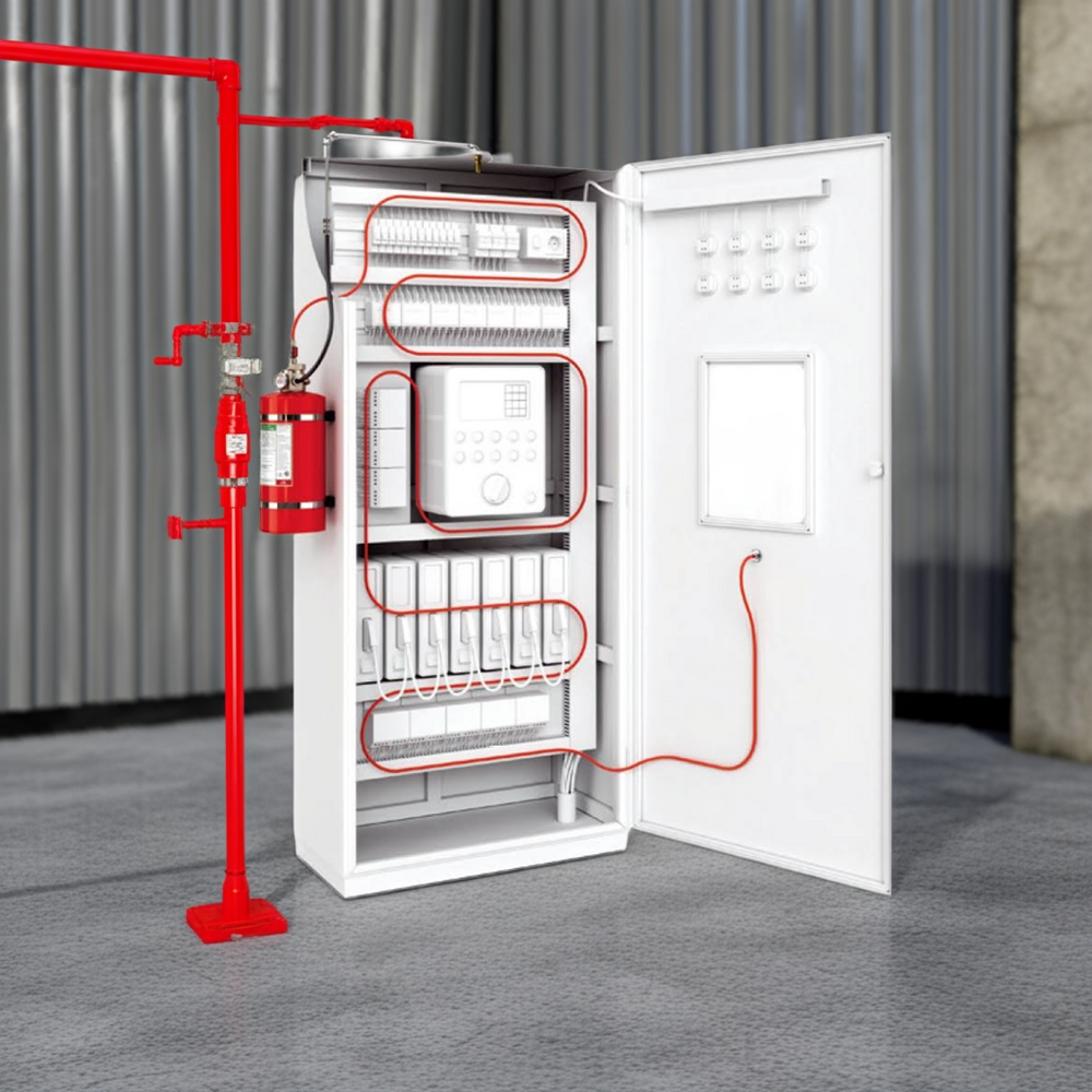 Server rack fire suppression system
