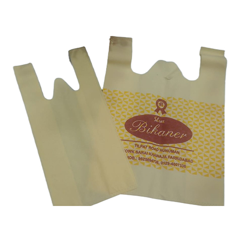 Eco-friendly Non-woven W Cut Bag - Color: White