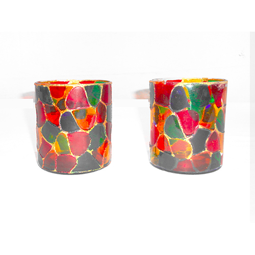 Gge 0132 Decorative Glass Candle Votive - Color: As Per Demand