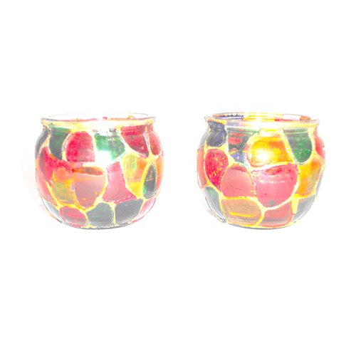 Gge 0141 Decorative Glass Candle Votive - Color: As Per Demand