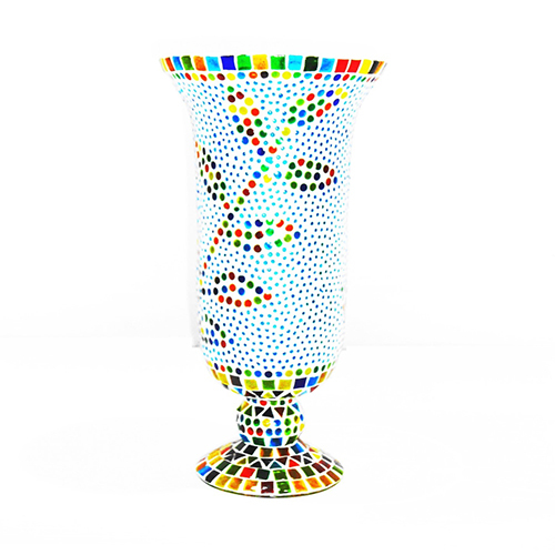 GGE 0393 Mosaic Design Beaded Flower Pot