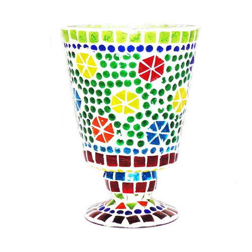 Gge 0406 Mosaic Design Beaded Flower Pot - Color: Various Available