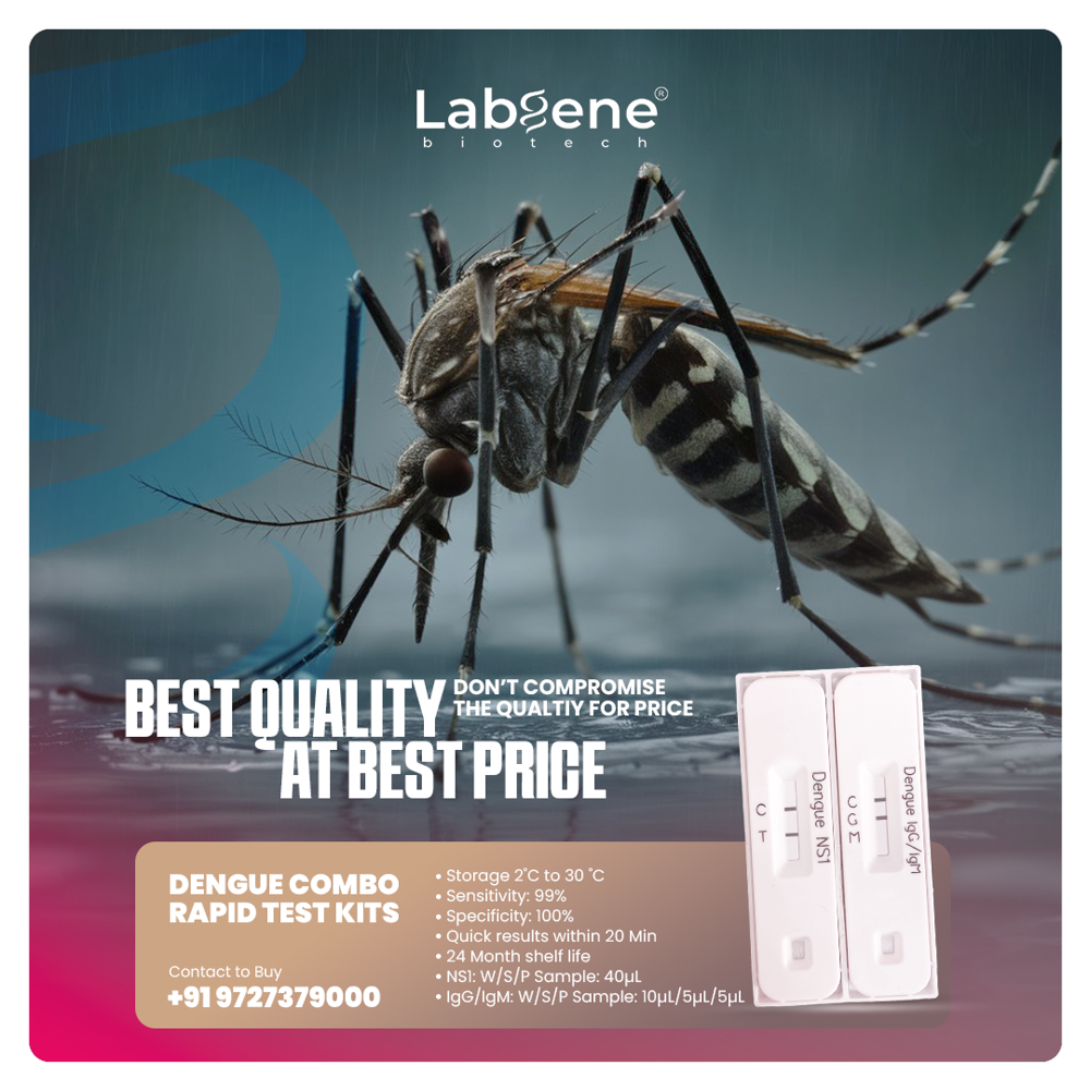 Labgene Dengue Combo Rapid Test Kit | Accurate Antibody Detection in Blood, Serum & Plasma | 10Tests/Box