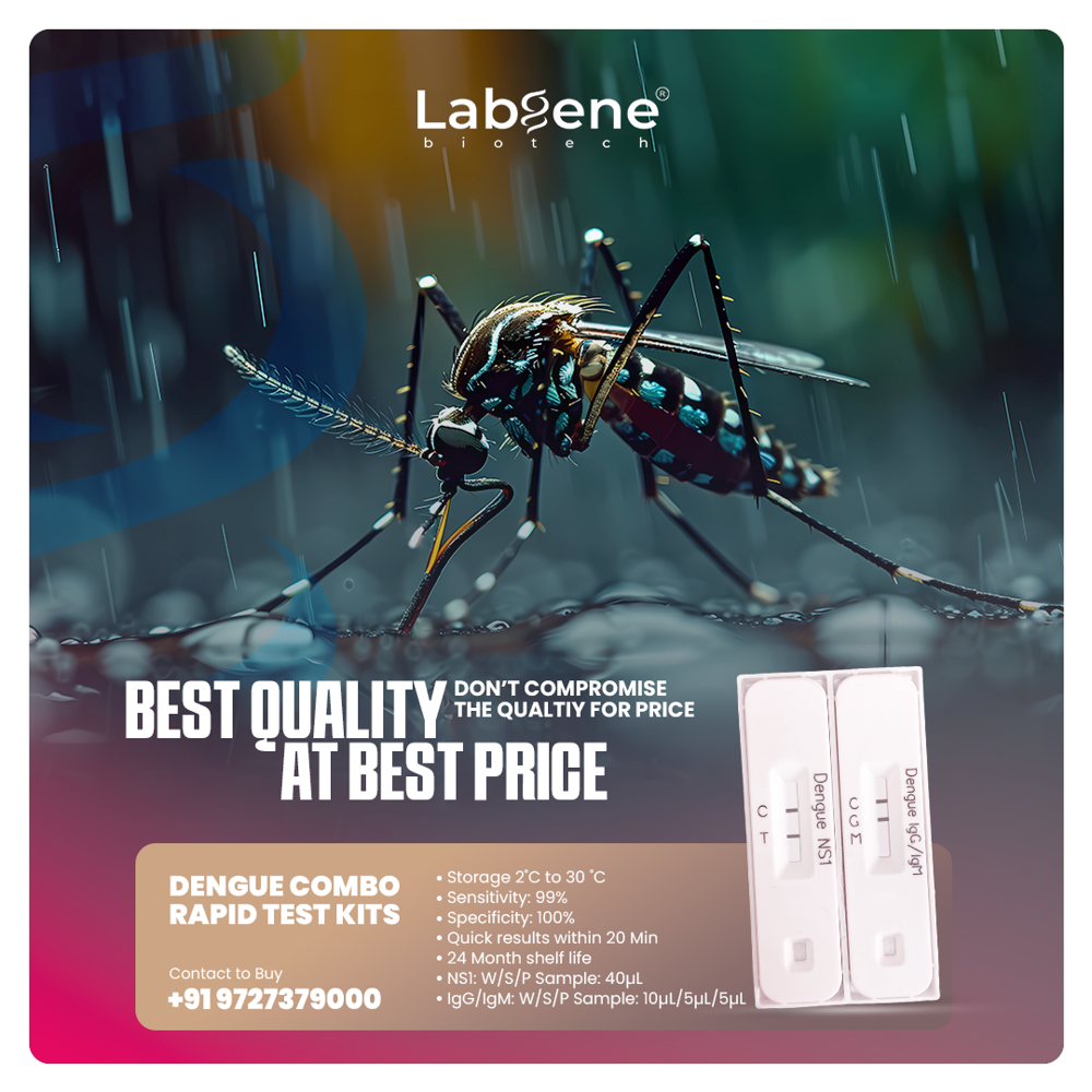 Labgene Dengue Combo Rapid Test Kit | Accurate Antibody Detection in Blood, Serum & Plasma | 10Tests/Box