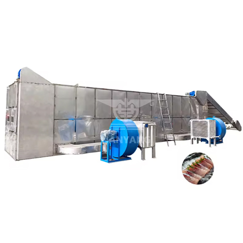 Large Continuous Meat Fish Food Processing Equipment Mesh Belt Dryer Seafood Drying Machine - Material: Stainless Steel