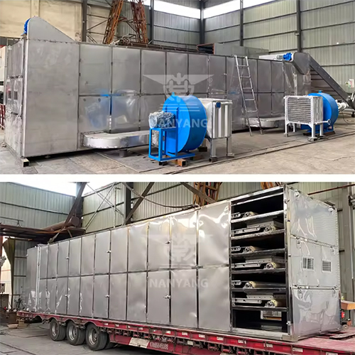 Plc Control Continuous Dehydrator Fruit Vegetable Chili Leaf Ginger Garlic Onion Belt Dryer - Material: Stainless Steel
