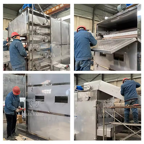 Plc Control Continuous Dehydrator Fruit Vegetable Chili Leaf Ginger Garlic Onion Belt Dryer - Material: Stainless Steel