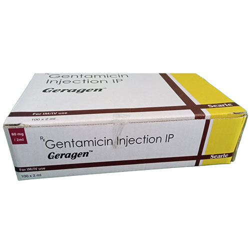 Gentamicin Injection Ip - 8 Mg/2 Ml Liquid Formulation | Suitable For All Patient Groups, Packaged 100 Vials Of 2 Ml Each