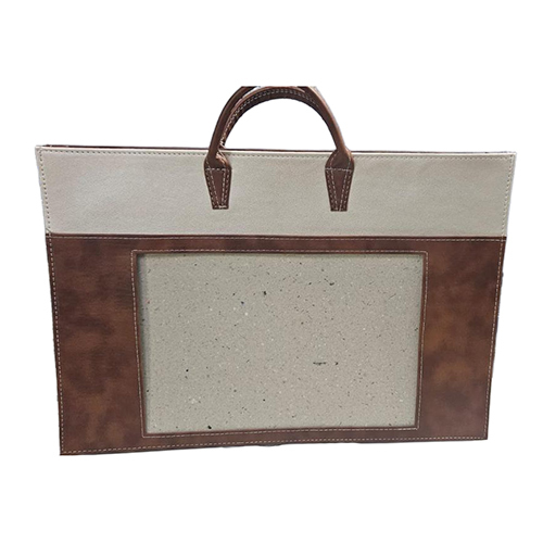 Brown And White Leather Album Bag