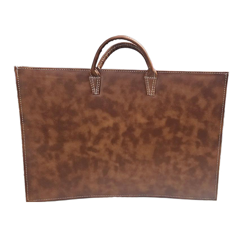 Brown And White Leather Album Bag