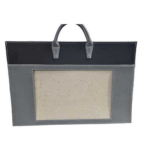 Grey Leather Album Bag - Color: Black