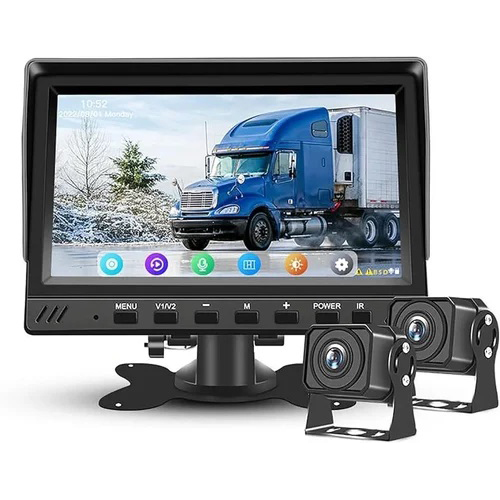 Tvs-2Md-7Bsd True Vision 2-Channel Bsd Monitor Dvr Kit Car Reversing Aid - Color: Black