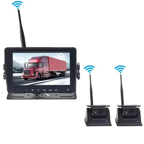 Tvs-2Md-7W Wireless Monitor Dvr Kit For Car Reversing Aid - Color: Black