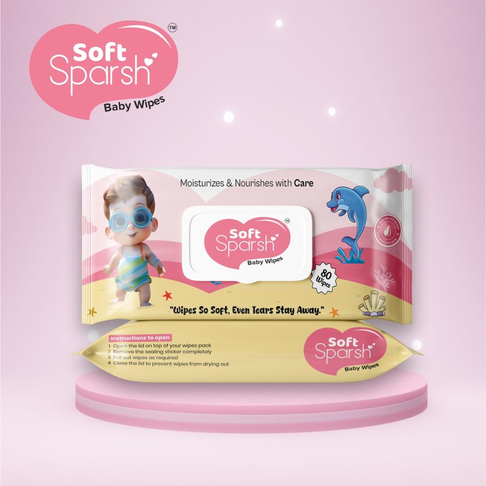 Baby Wet Wipes - Water Base, 80 Pcs Packing, 72 Pcs Packing Coming Soon | Made with Nanotechnology for Gentle Cleaning