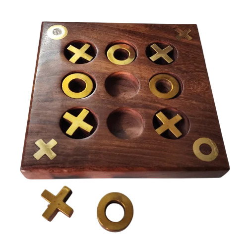 Wooden Handmade Tic Tac Toe Travel And Zero Kati Fun Family Board Game - Age Group: 7-10 Yrs