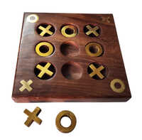 Wooden Handmade Tic Tac Toe Travel and Zero Kati Fun Family Board Game