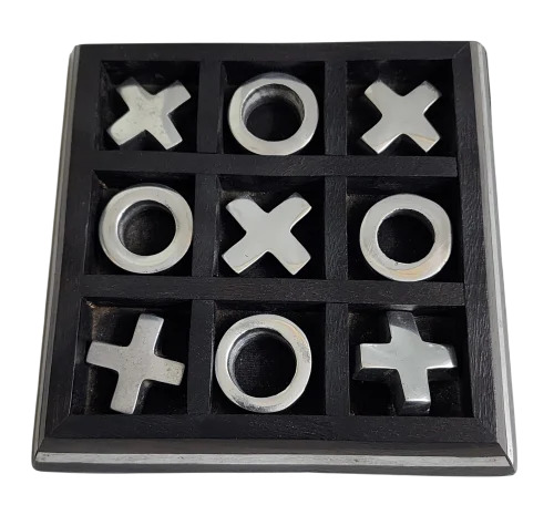 Wooden Tic Tac Toe Noughts and Crosses Game Portable Game for Kids
