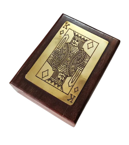 Sheesham Wood Hand Crafted Playing Card Case Holder - Age Group: Adult