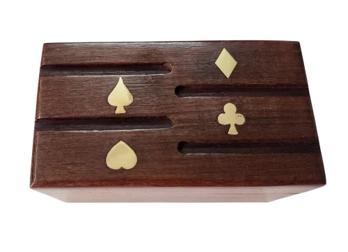 Wooden Decorative Carving Playing Cards Box