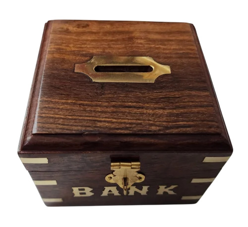 Wooden Money Bank Coin Banks Box - Age Group: Up To 10 Yrs