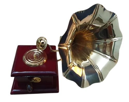 Decorative Vintage Dummy Brass Gramophone - Body Material: Metal