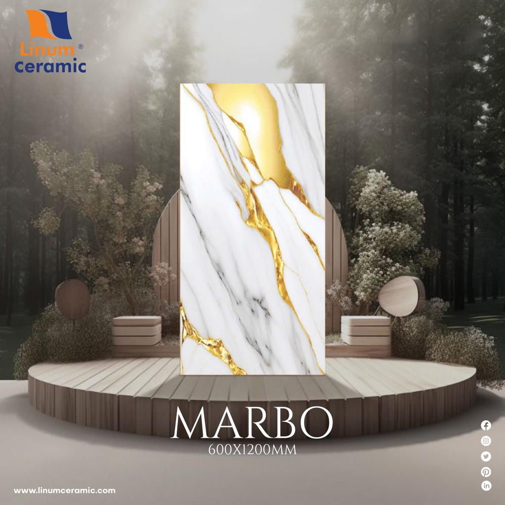 600x1200 MM Mila Gold Glossy Finish Tile