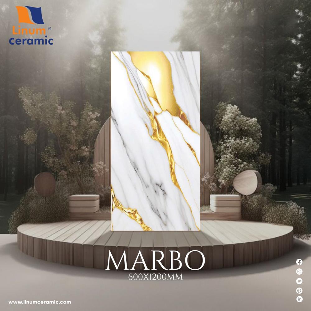 600x1200 MM Stevan Gold Glossy Finish Tile