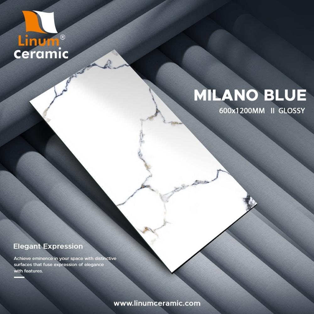 600x1200 MM Glacier White Glossy Finish Tile