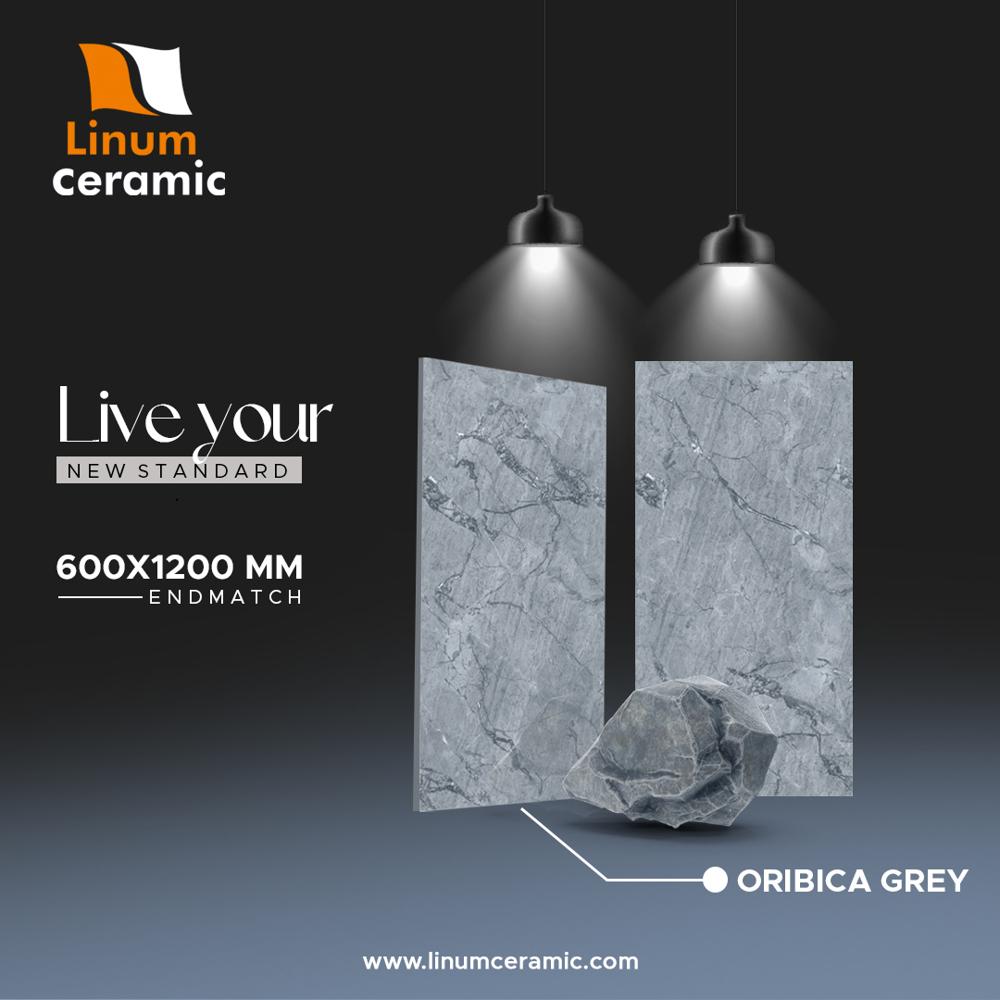 600x1200 MM Glovani Grey Glossy Finish Tile
