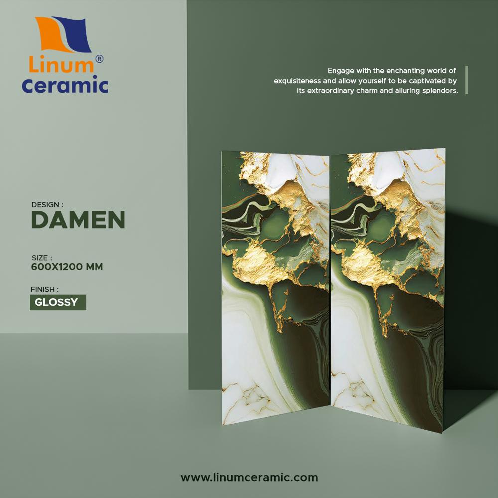 600x1200 MM I-Phantom Green Glossy Finish TIle