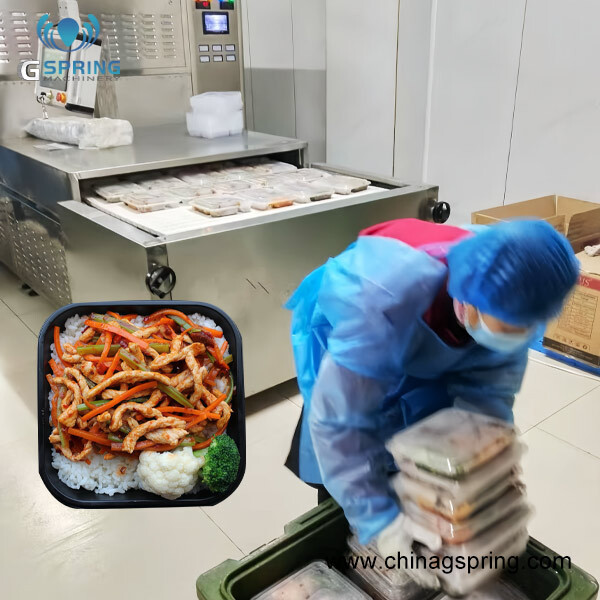 Industrial Microwave Machine For Reheat a Large Yield Fast Food/Ready Meal/Lunch Box
