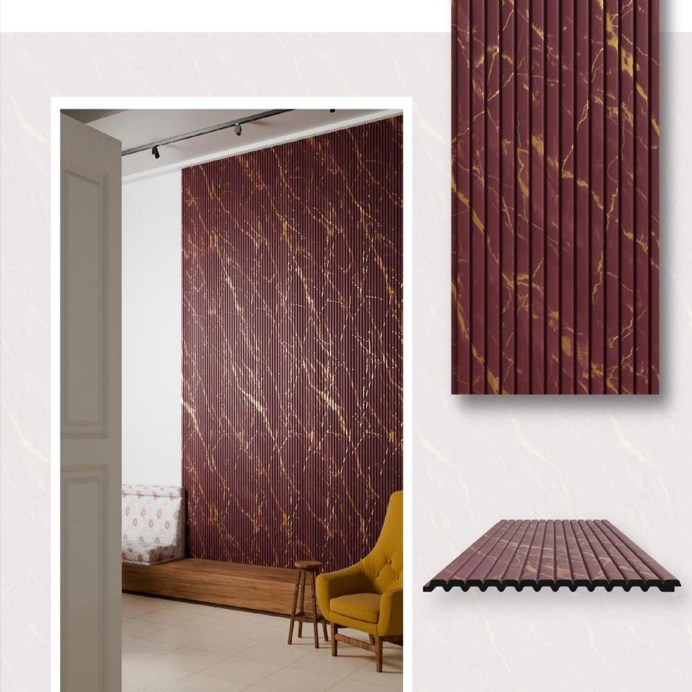 Quary Chisel Charcoal Louver Vivre Panel - High-quality Pvc, 9.5 Ft Height X 6 Inches Width, Multicolor | Easy To Install, Lightweight, Durable