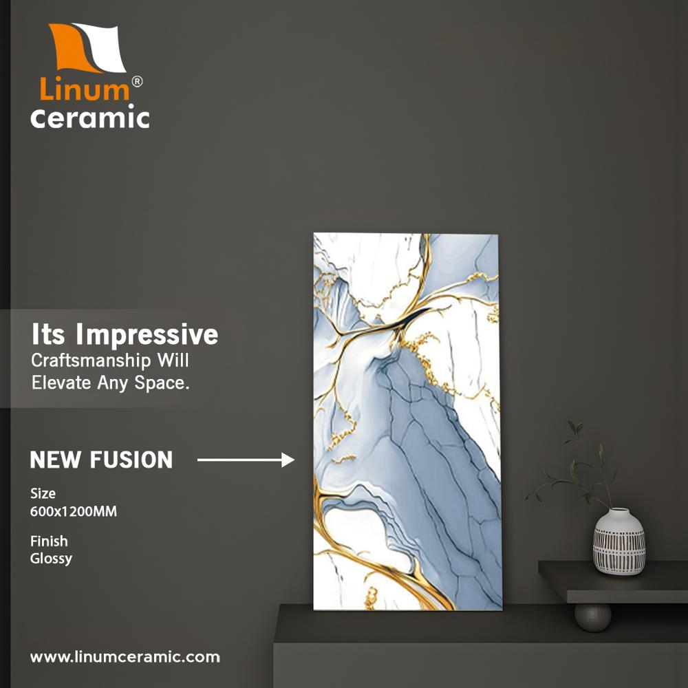 600x1200 MM Lima Blue Glossy Finish TIle