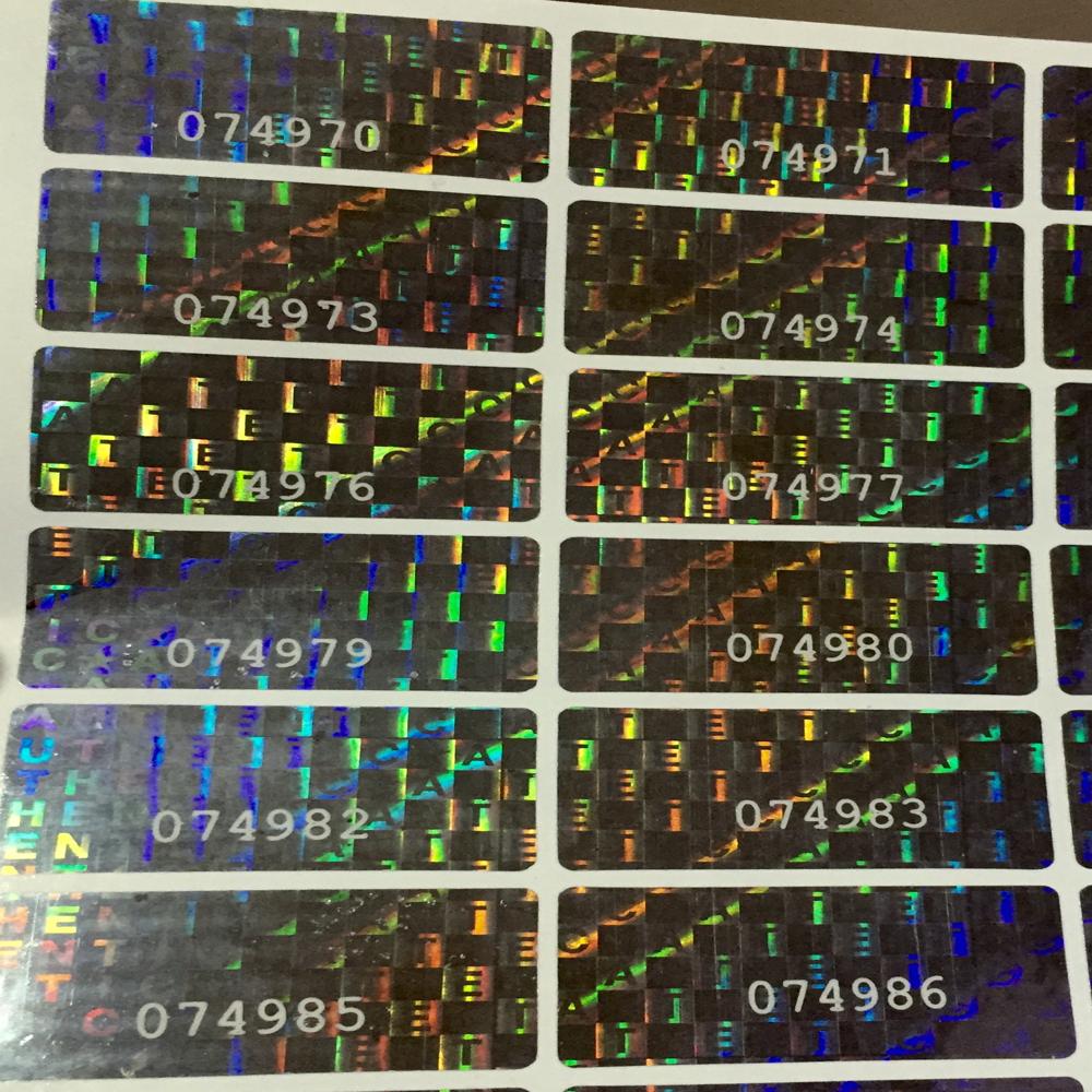 Serial Number Holographic labels