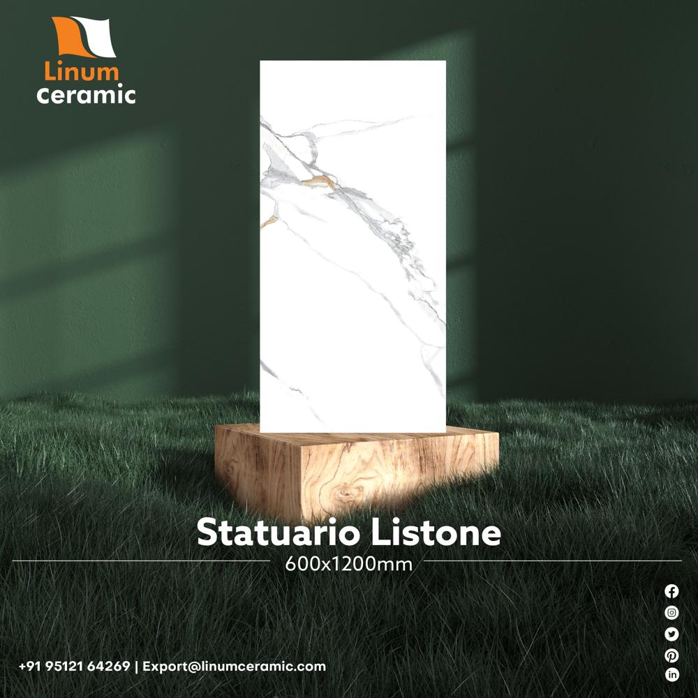 600x1200 MM Artico White Glossy Finish TIle