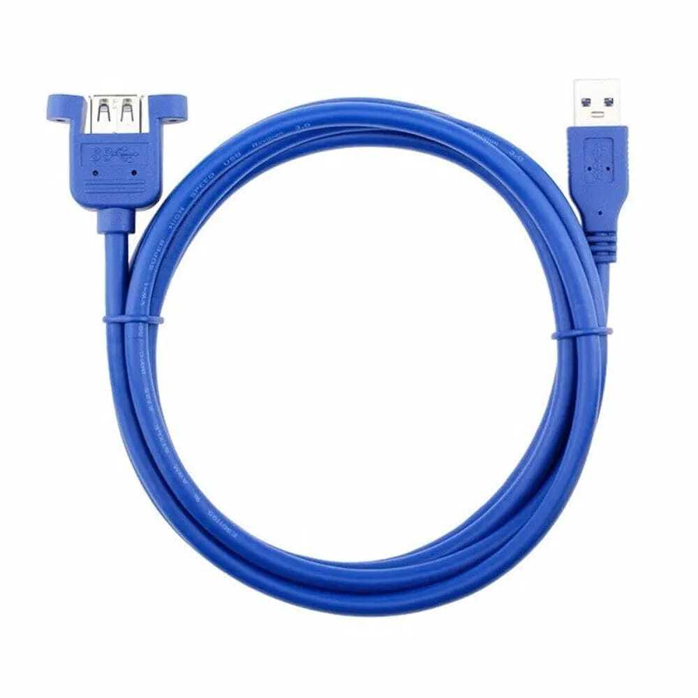 Usb Male To Female Panel Mounting Cable - Color: Blue