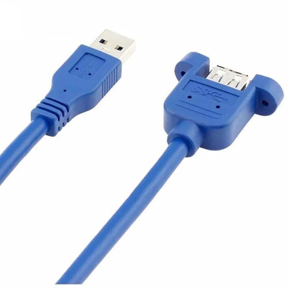 Usb Male To Female Panel Mounting Cable - Color: Blue