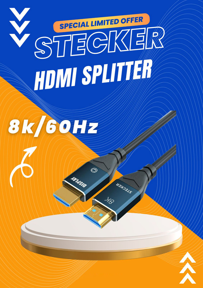 8k Hdmi Cable - Color: Black