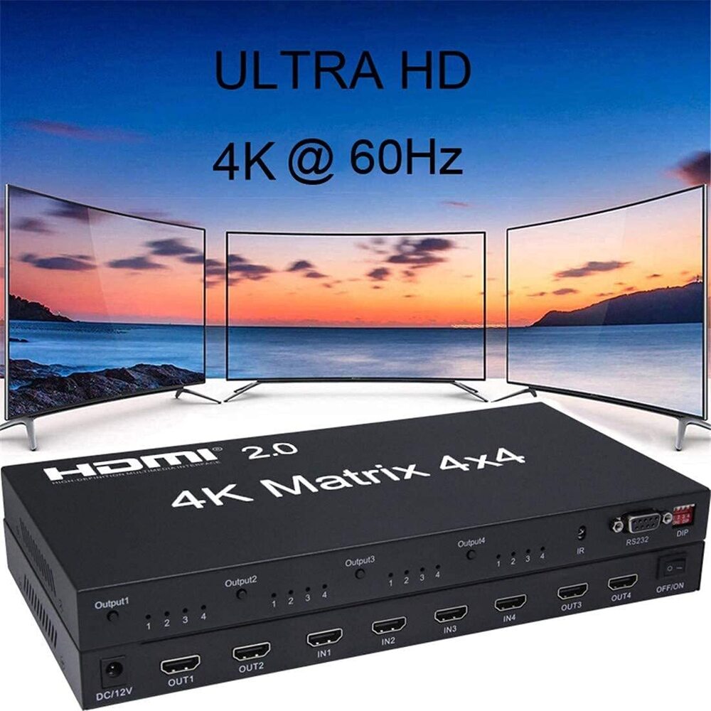 4x4 Matrix Hdmi Media Splitter - Color: Black