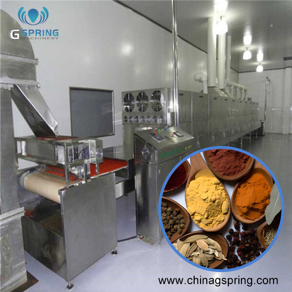 Industrial Continuous Microwave Condiment /Spices Dryer - Color: Silver
