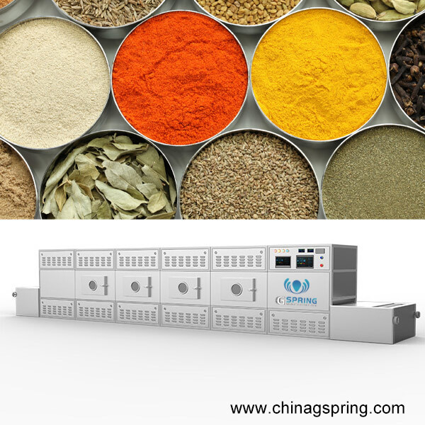 Industrial Continuous Microwave Condiment /Spices Dryer - Color: Silver