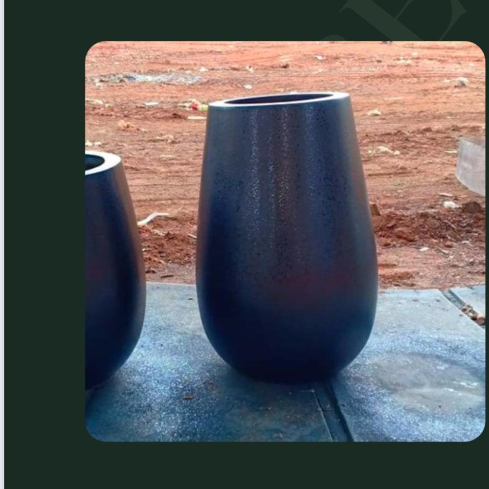FRP Flower Pots - Lightweight, Durable Black Smooth Finish | Weather and UV Resistant, Customizable Designs for Indoor and Outdoor Use