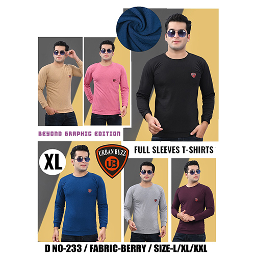 Berry Full Sleeves T-Shirts - Age Group: Adult